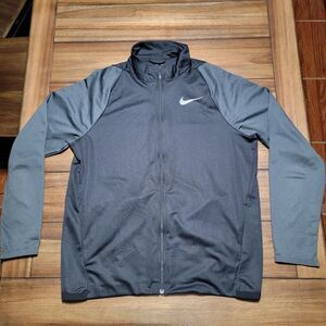 Nike Dri-Fit Full Zip Black Athletic Unisex Jacket w/ Inside Pockets Size Medium